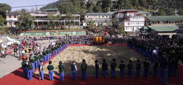 Students of the Tibetan Children's Village participating in the event