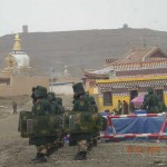 Chinese armed forces surrounding the Kirti Monastery in Ngaba (file photo)