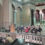 His Holiness the Dalai Lama participated in panel discussion on "Resilience through Mindfulness" at Saint Marys Hospital's chapel on Tuesday
