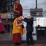His Holiness the Dalai Lama receiving the 2012 Tempelton Prize