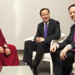 His Holiness the Dalai Lama with Prime Minister David Cameron and Deputy Prime Minister Nick Clegg at St. Paul's Cathedral in London, UK, on May 14, 2012. Photo/Clifford Shirley
