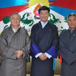 His Holiness the Dalai Lama’s Special Envoy Kasur Lodi Gyari, Kalon Tripa Dr Lobsang Sangay and Envoy Kelsang Gyaltsen at Kashag Secretariat in Dharamsala on 31 May 2012