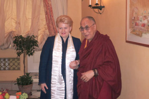 His Holiness the Dalai Lama and the President of Lithuania Ms Dalia Grybauskaite during their meeting in Vilnius, Lithuania on September 11, 2013. Photo/Office of Dalia Grybauskaite