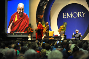 His Holiness the Dalai Lama speaking during his talk on ‘The Pillars of Responsible Citizenship in the 21st Century Global Village’ at the Arena at the Gwinnet Center in Atlanta, Georgia, on October 8, 2012. Photo/Sonam Zoksang