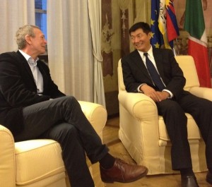 Mr. Bruno Doringatti, President of the Provincial Council of Trento and Sikyong Dr. Lobsang Sangay in Trento.