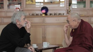 His Holiness the Dalai Lama with the Chilean biologist and philosopher Prof Humberto Maturana in Delhi on December 20